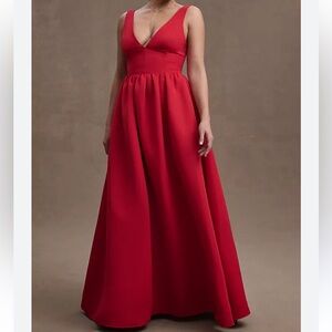 NWT Sachin + Babi Sz 0 Katrina Gown Cherry Red Maxi